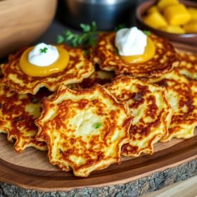 Discover our authentic Potato Latkes recipe - crispy, golden-brown Jewish pancakes made with freshly grated potatoes and onions, served with traditional toppings of applesauce and sour cream