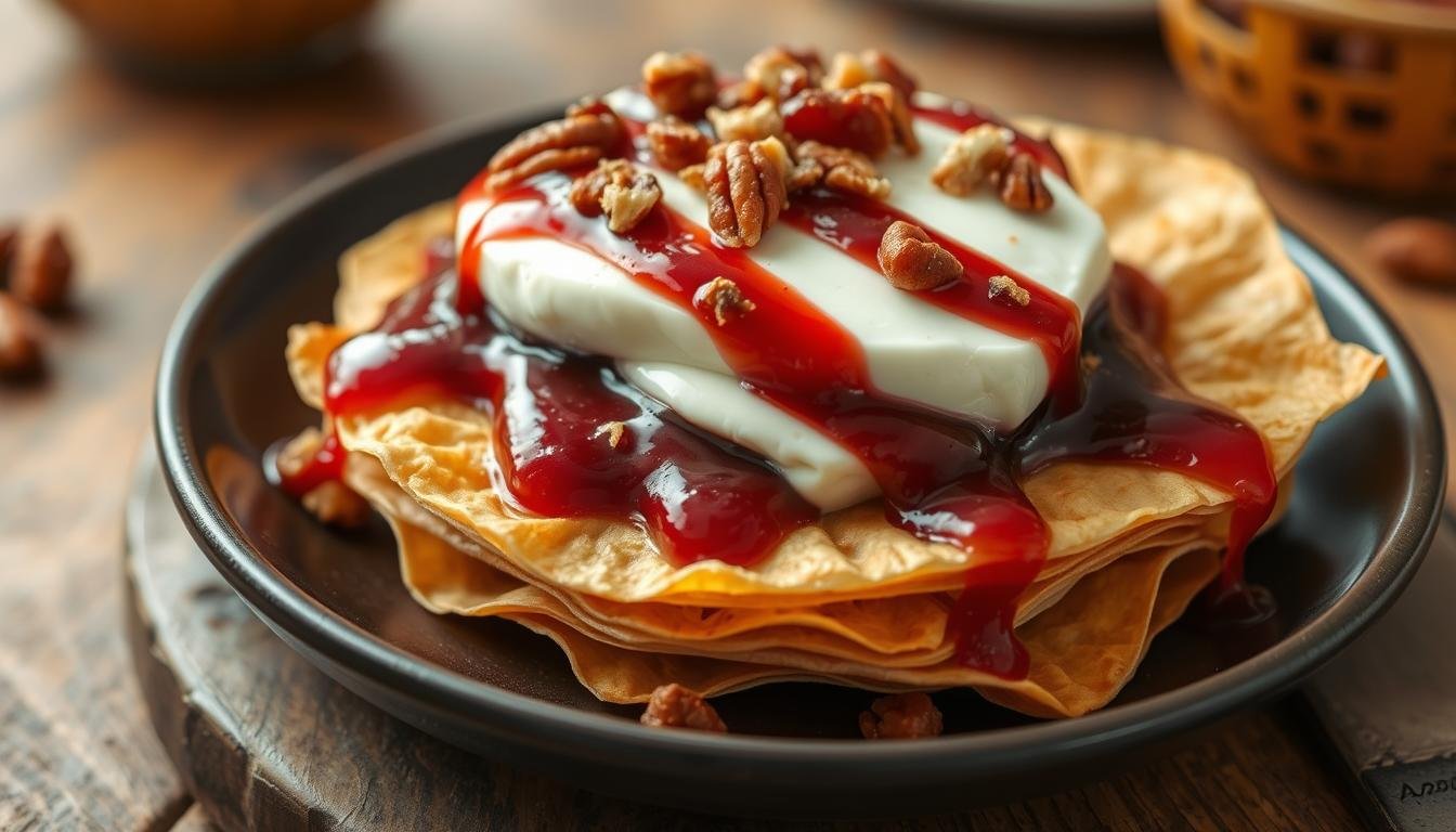 Layered Phyllo Pastry with Brie Cranberry Sauce and Pecans: A Festive Delight