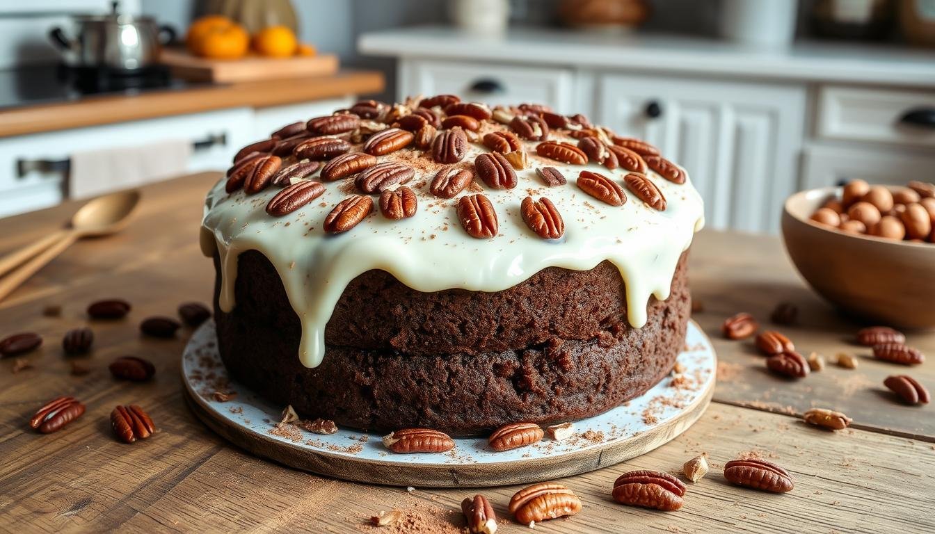 German Chocolate Pecan Pound Cake