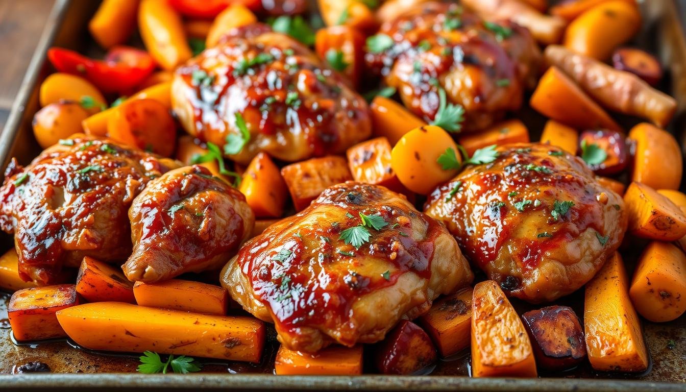 Chili and Brown Sugar Spice Rub Chicken And Sweet Potatoes