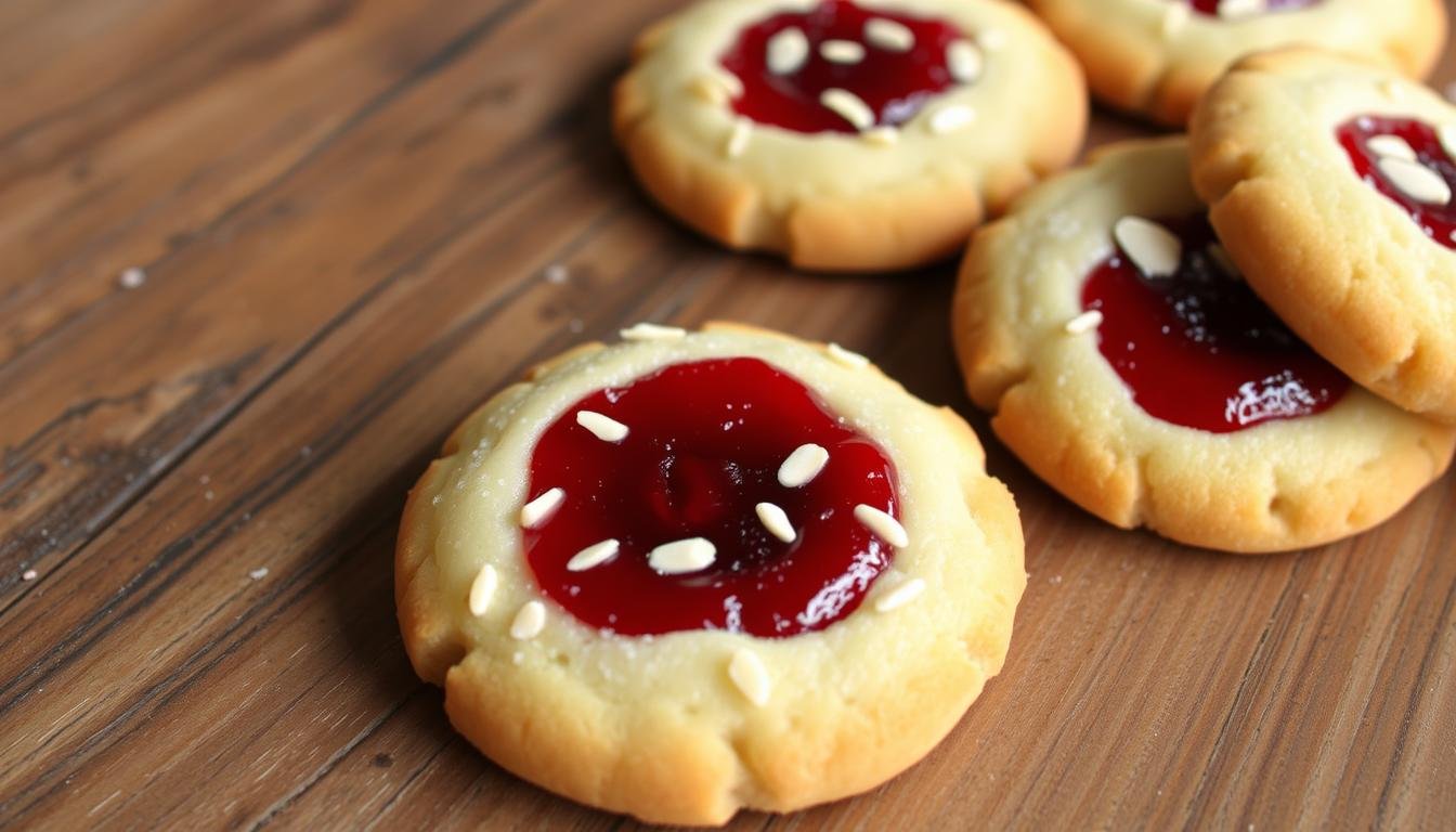 Raspberry Almond Shortbread Cookies