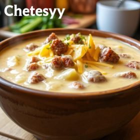 Creamy Cheesy Hamburger Potato Soup