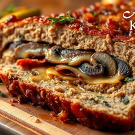 Irresistible Bacon Mushroom Swiss Meatloaf