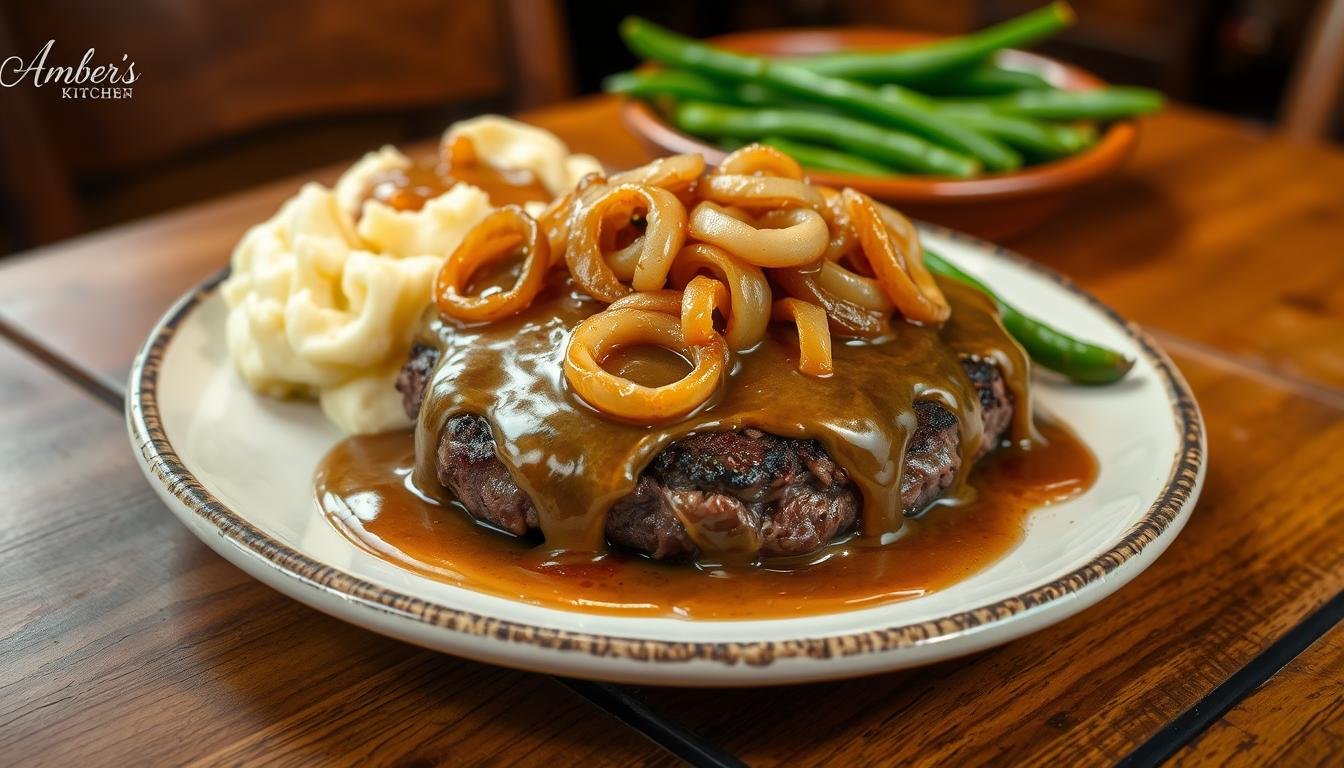 hamburger steak with onions and gravy