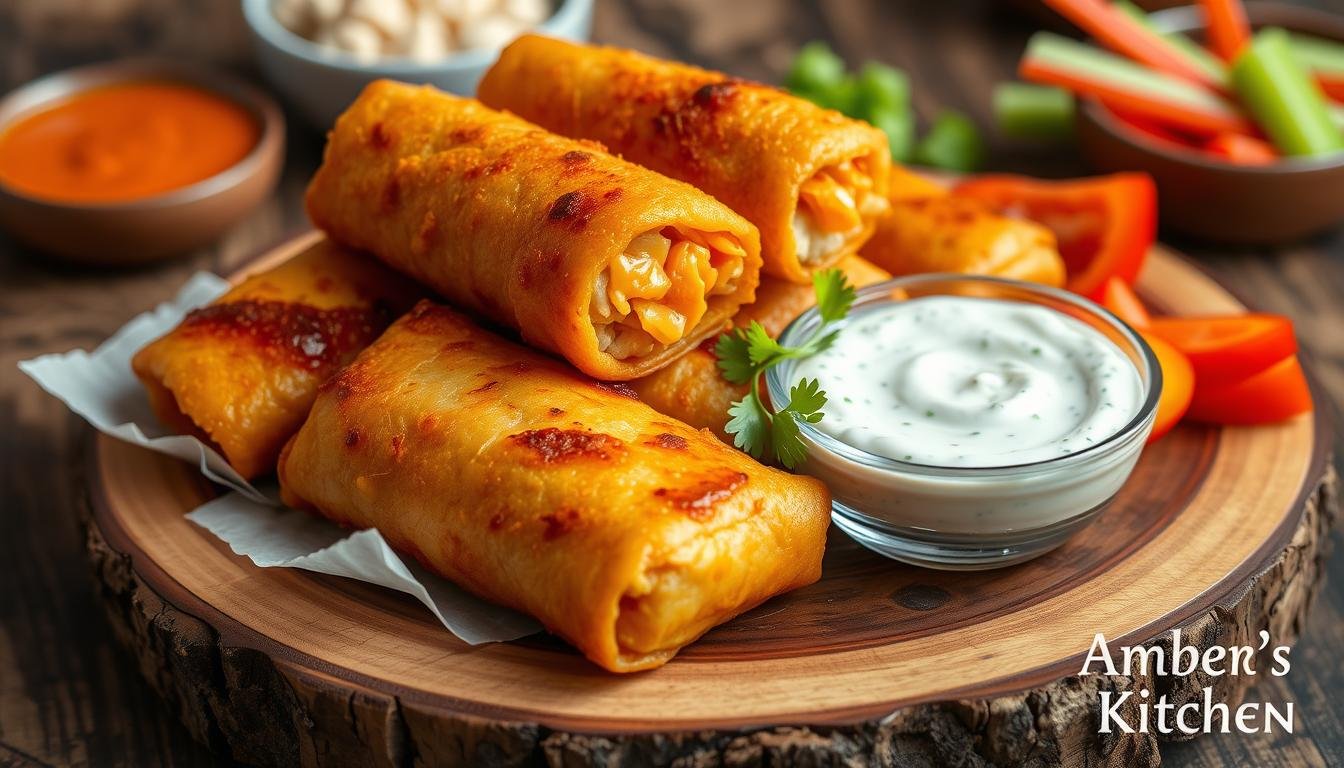 Buffalo Chicken Egg Rolls
