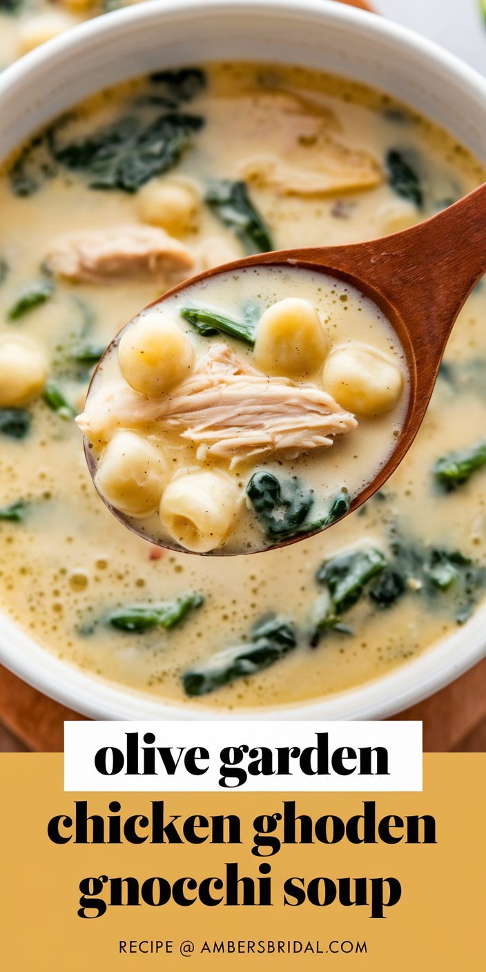 Easy-to-make Olive Garden chicken gnocchi soup served with garlic bread on the side