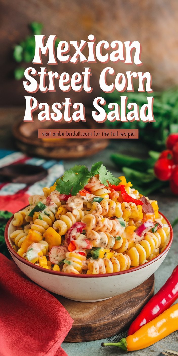 Delicious pasta salad mixed with grilled corn and spices, inspired by Blackstone Recipes.