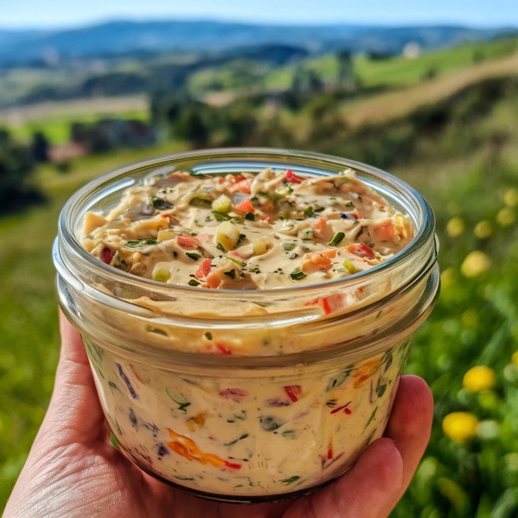 Boat dip served in a bread bowl with a side of crackers and pretzels.