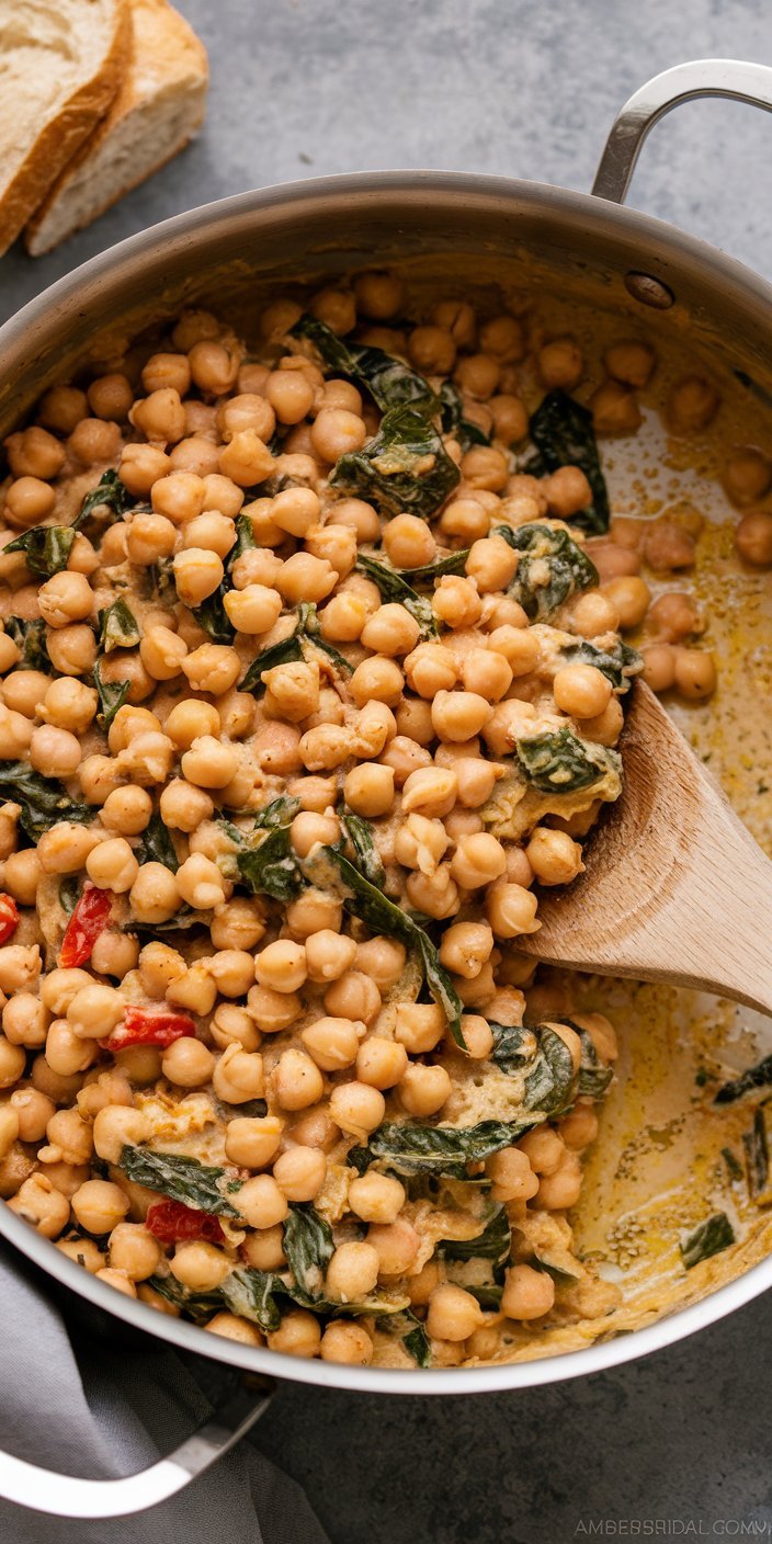Perfectly seasoned Marry Me Chickpeas served as a satisfying plant-based entree