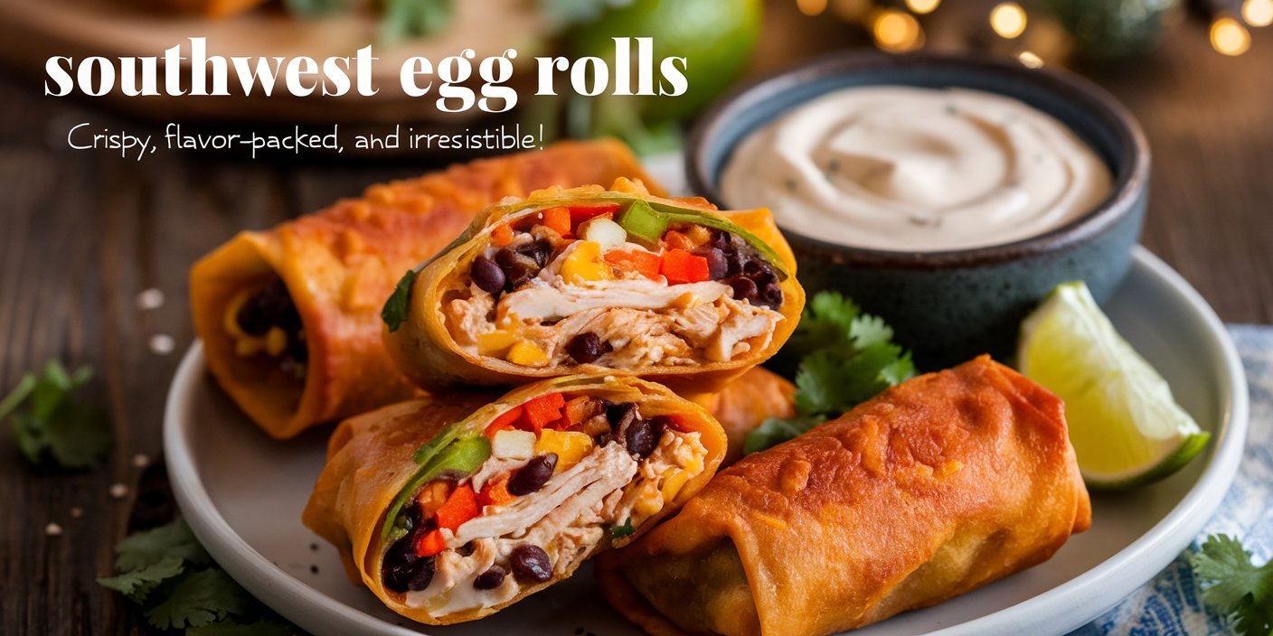 Southwest egg rolls fried to perfection, served hot with tangy dipping sauce.