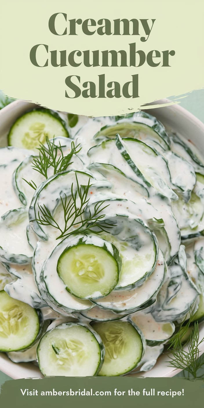 Light and cool Creamy Cucumber Salad perfect for summer barbecues, per Blackstone Recipes