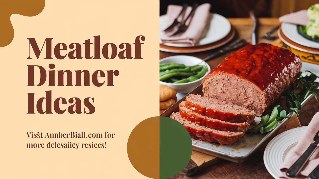 Classic meatloaf dinner ideas served with creamy mashed potatoes and steamed green beans