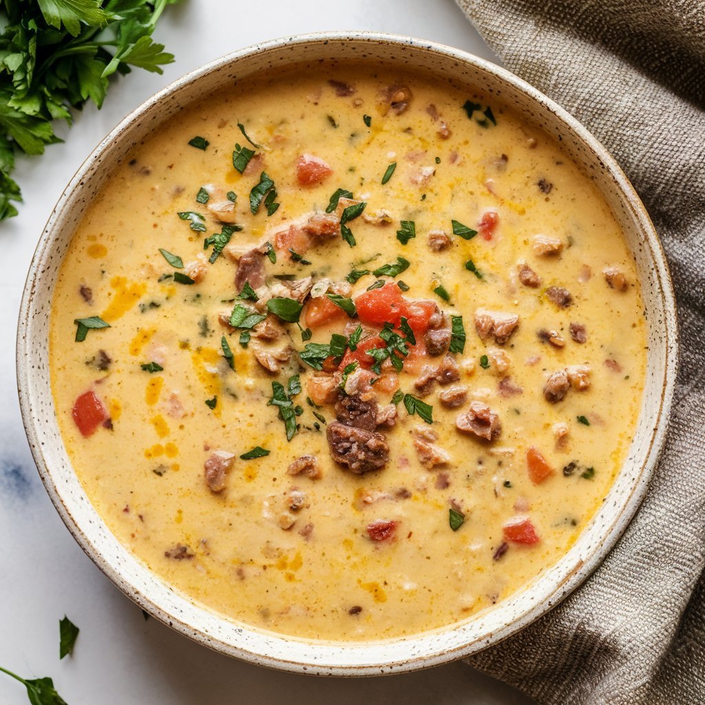 Vibrant easy keto soup recipes featuring a colorful mix of low-carb vegetables simmered in a savory broth.