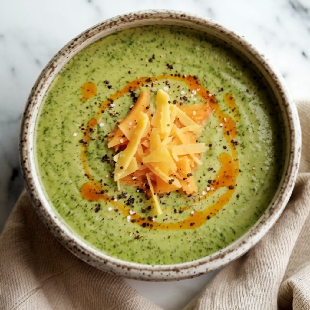 Close-up of easy keto soup recipes with creamy avocado and spinach, perfect for a nutritious low-carb meal.