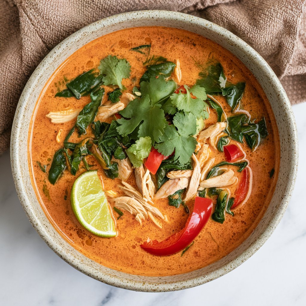 Nutritious easy keto soup recipes with a velvety smooth broth, bursting with fresh greens and lean protein.