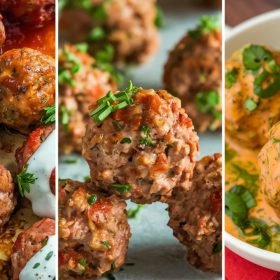 Delicious Keto Meatball Recipes featuring juicy, low-carb meatballs simmered in a rich, sugar-free marinara sauce.
